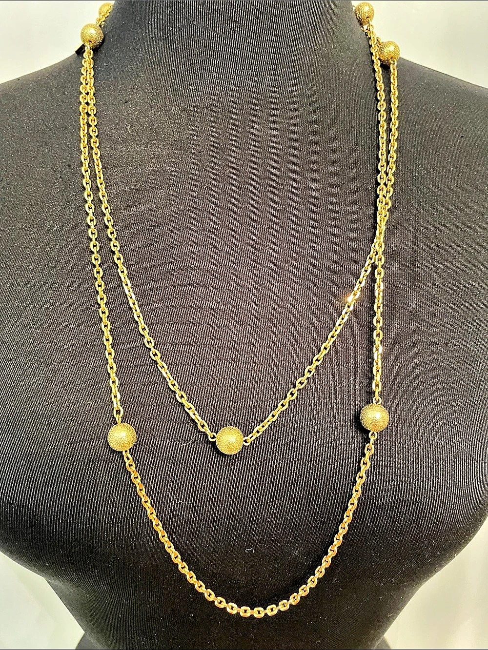 Monet Gold-Tone Beaded Layered Necklace 27β drop
